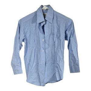 Van Heusen Boys Blue Point Collar Long Sleeve Dress Shirt Formal Wedding Fancy
